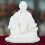 Marble  Handmade Sai Baba Idol For Home Décor  Handcrafted Showpiece For Table Décor(8 INCHES HEIGHT)