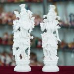 Marble  Handmade Radha Krishna  Ji Idol For Home Décor  Handcrafted Showpiece For Table Décor(14 INCHES HEIGHT)